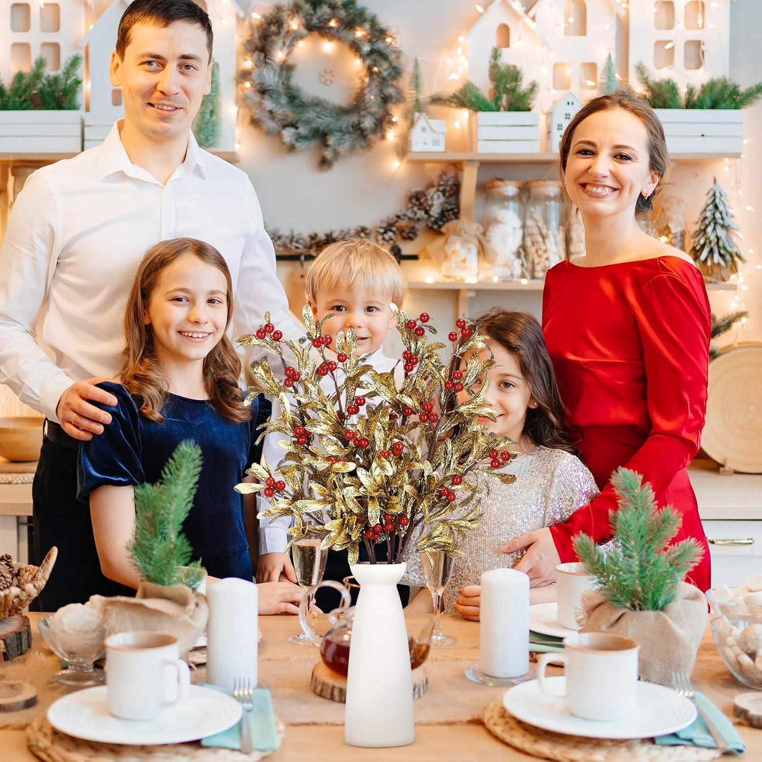 Ramas Artificiales de Muérdago Janinka 60 cm - 4 Piezas Decorativas