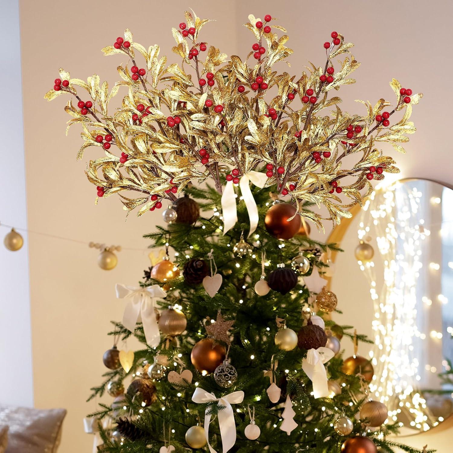 Ramas Artificiales de Muérdago Janinka 60 cm - 4 Piezas Decorativas