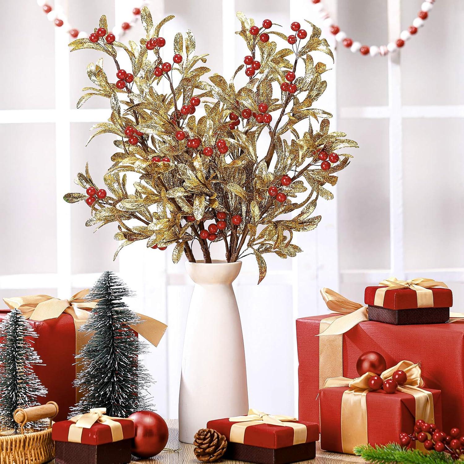 Ramas Artificiales de Muérdago Janinka 60 cm - 4 Piezas Decorativas