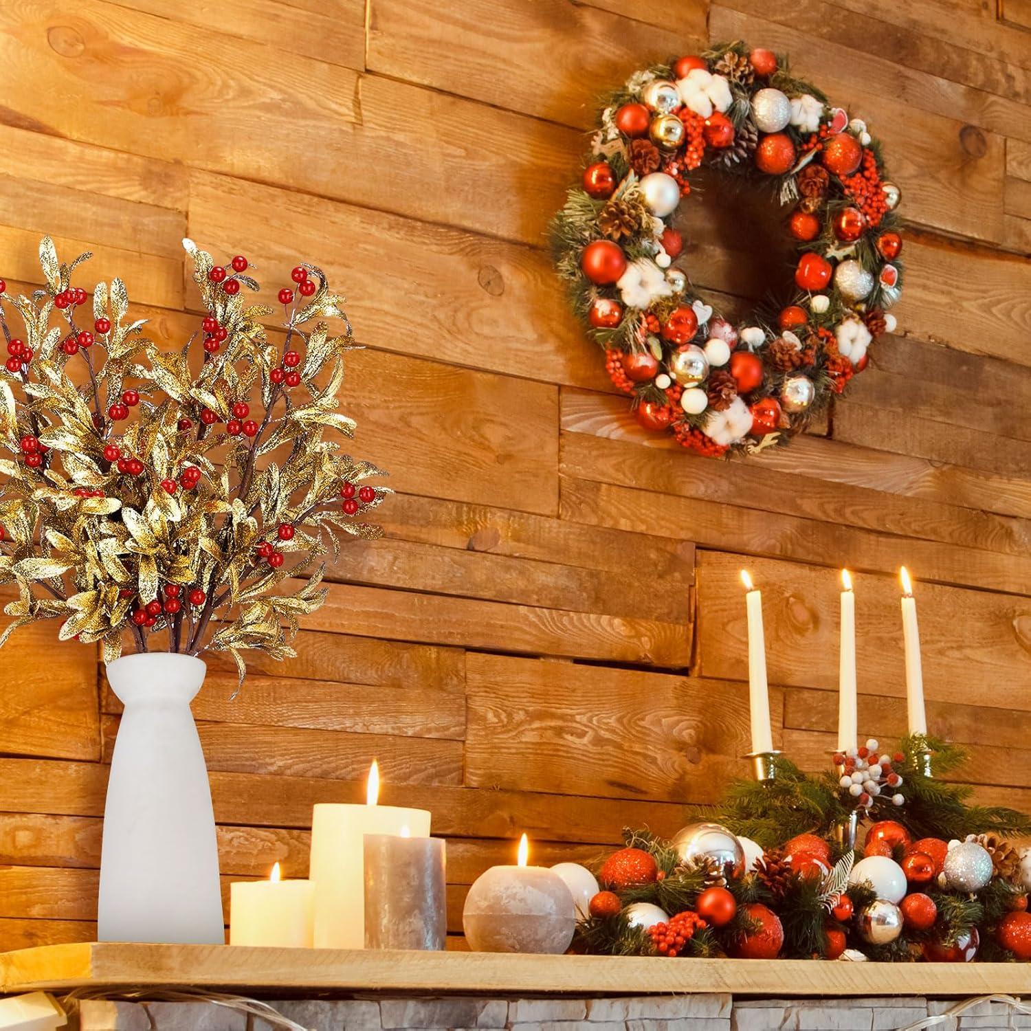 Ramas Artificiales de Muérdago Janinka 60 cm - 4 Piezas Decorativas