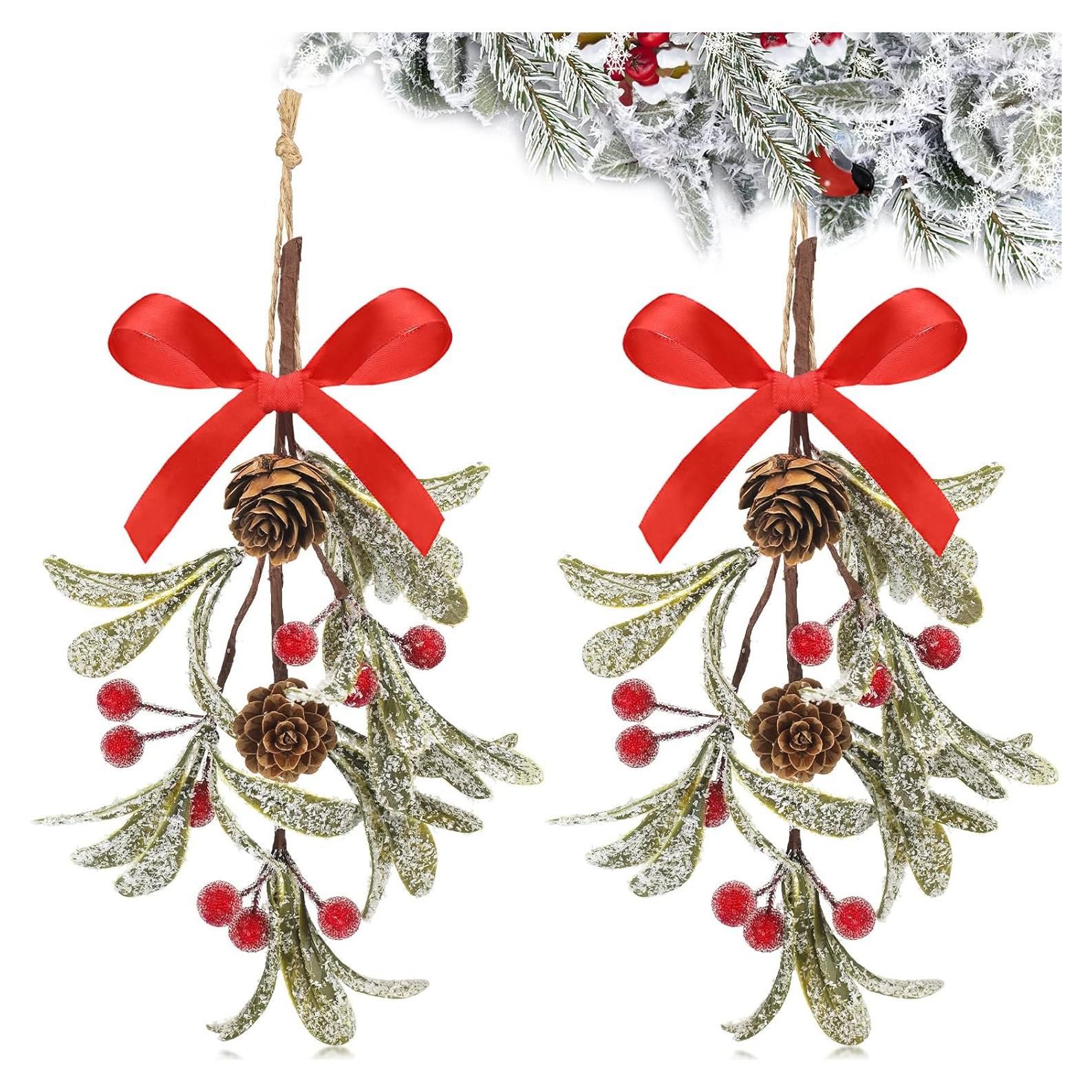 Adorno Colgante de Muérdago Artificial Giegxin 2 Piezas