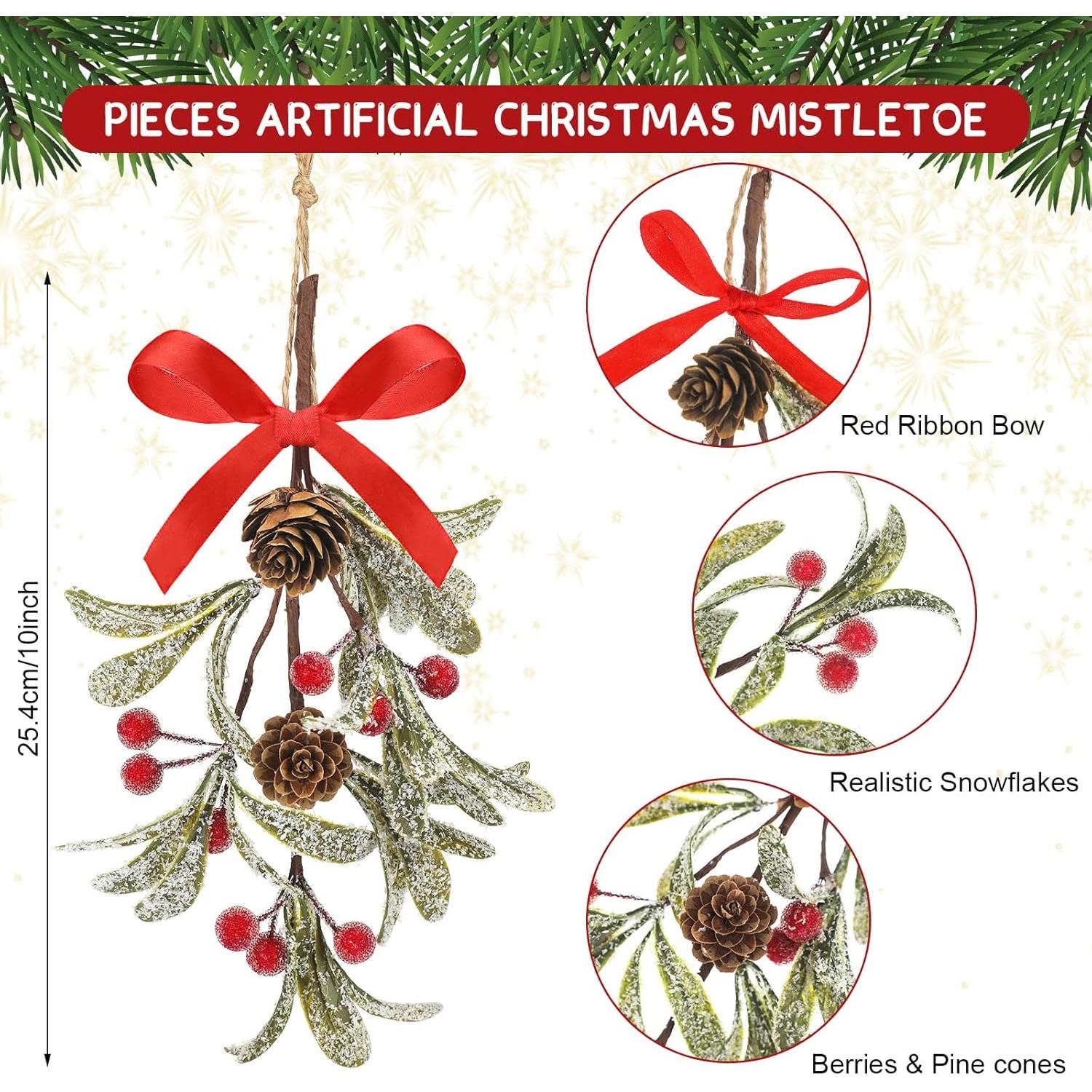 Adorno Colgante de Muérdago Artificial Giegxin 2 Piezas