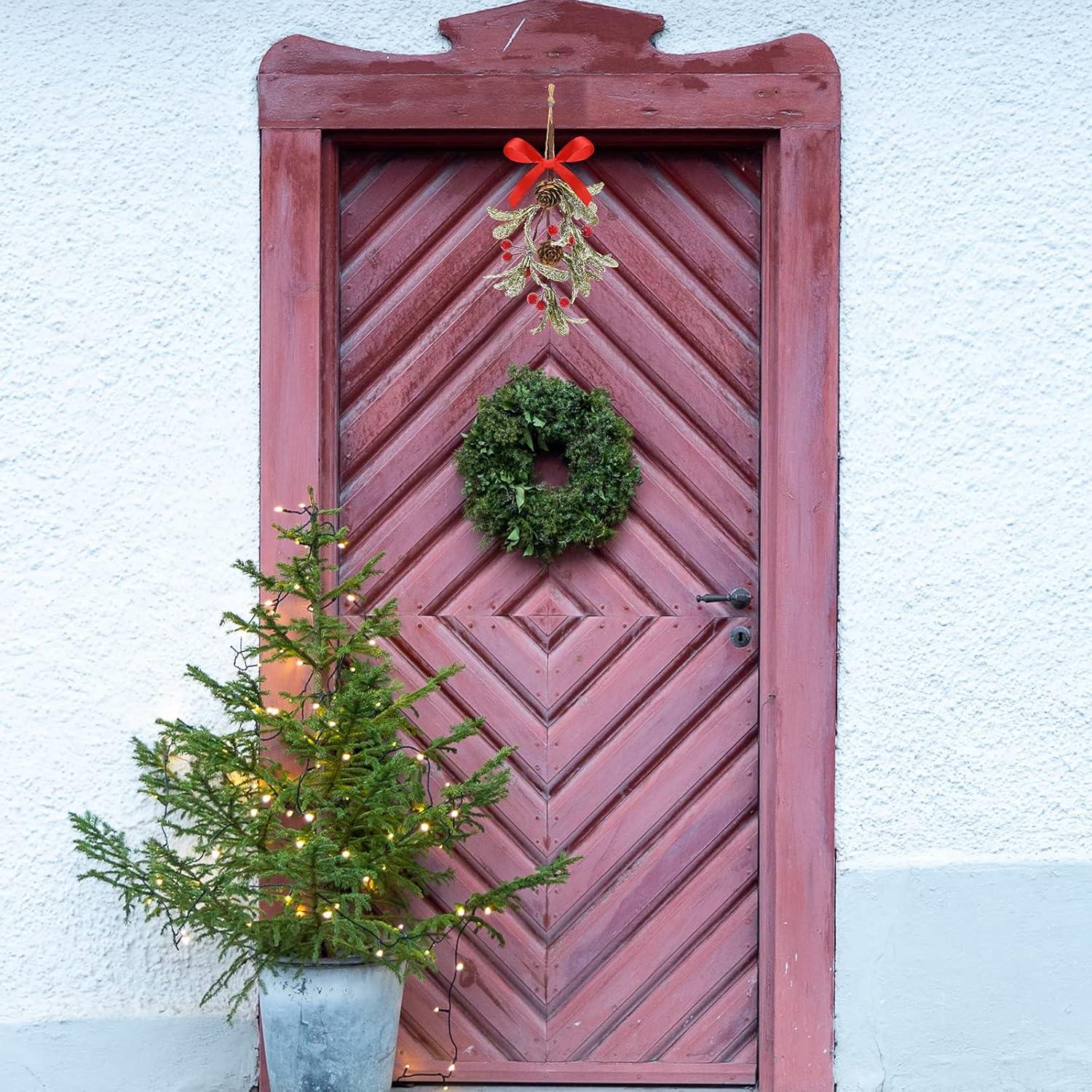 Adorno Colgante de Muérdago Artificial Giegxin 2 Piezas