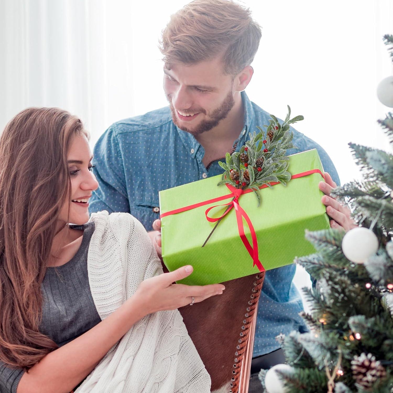 6 Ramas Artificiales de Muérdago Solsew 43.9 cm Decoración Navidad