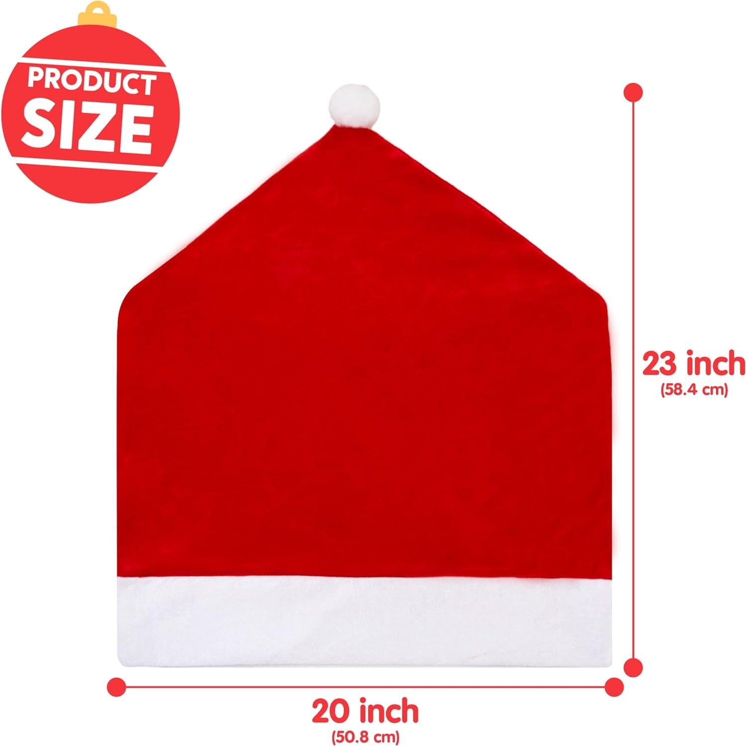 Fundas de Silla de Navidad JOYIN - 6 Pcs Sombrero Rojo