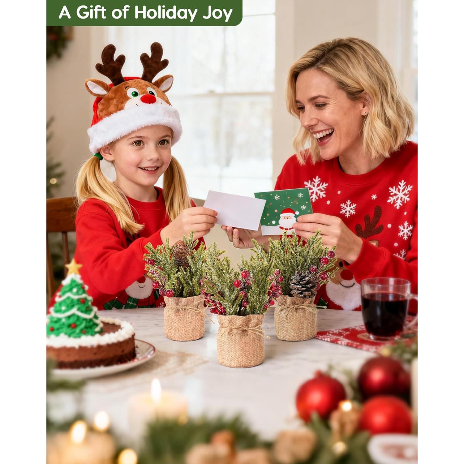 Flores Artificiales Navideñas Velener - 3 Ramas de Pino con Berries