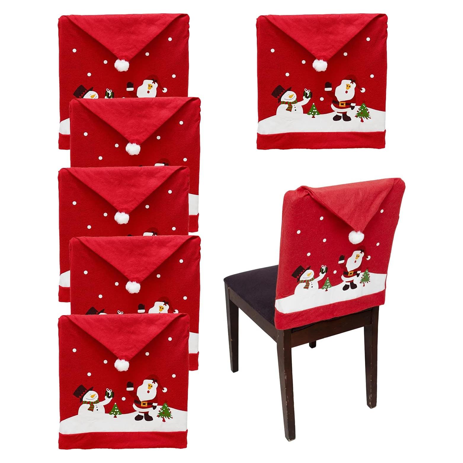 Funda de Silla Navideña Phedrew 6 Piezas 65x50 cm