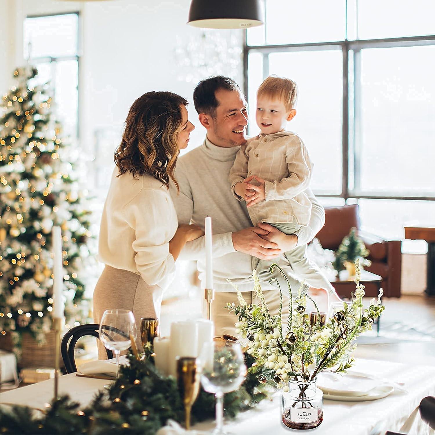 Ramas de Baya Artificial Tinsow 5 Pcs 40 cm Blanca Decoración