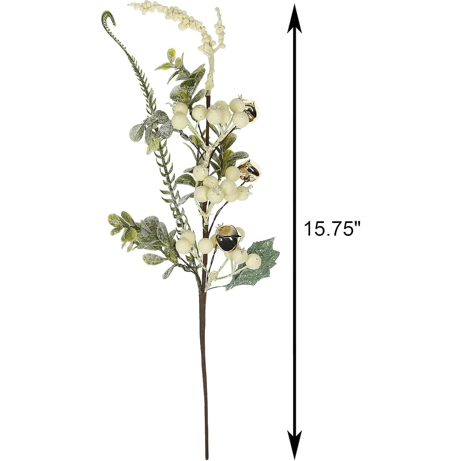 Ramas de Baya Artificial Tinsow 5 Pcs 40 cm Blanca Decoración