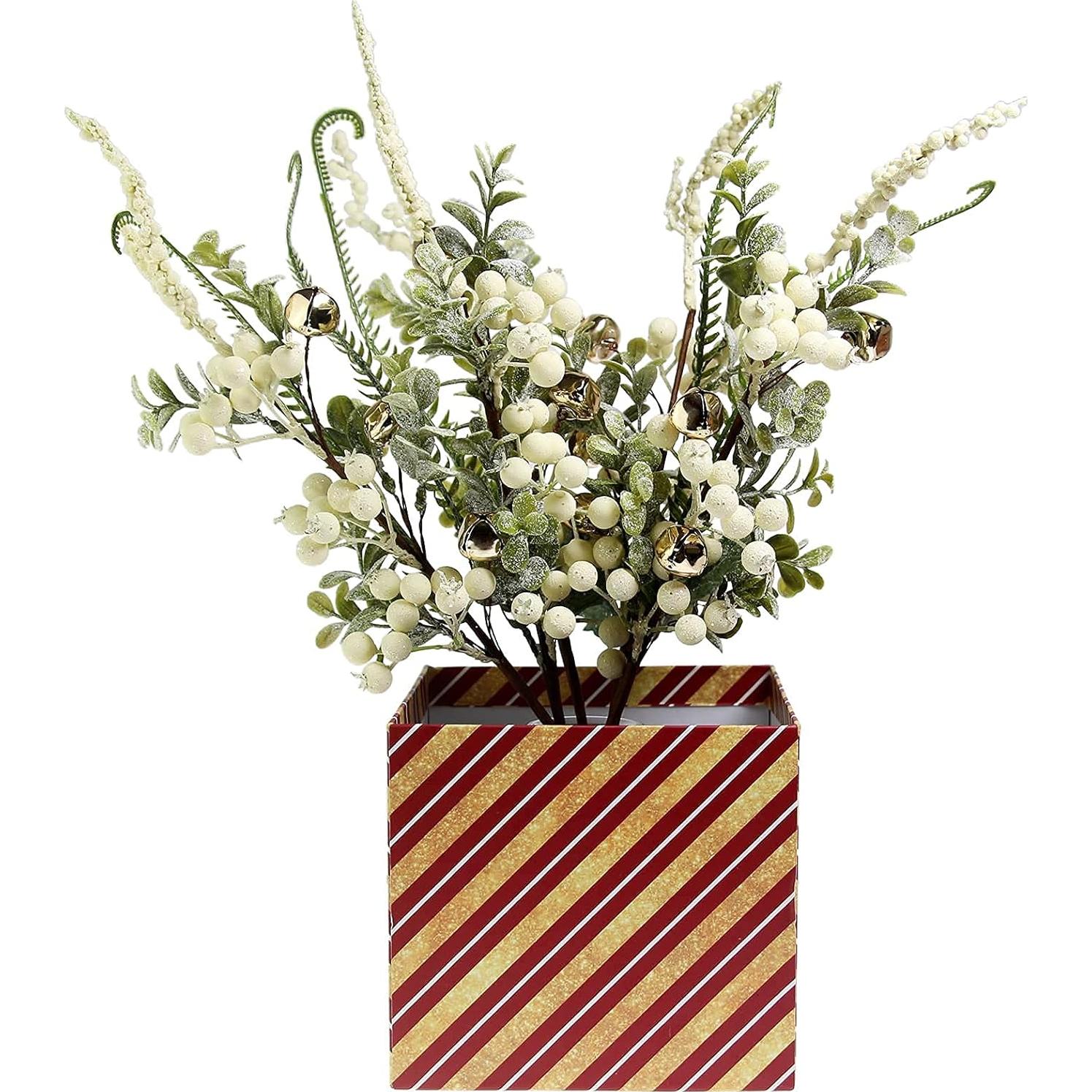 Ramas de Baya Artificial Tinsow 5 Pcs 40 cm Blanca Decoración