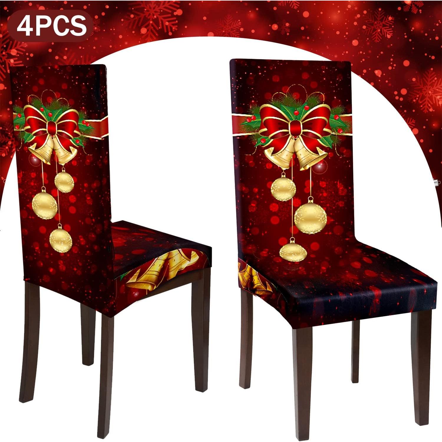 Funda Protectora de Silla de Navidad Boao 4 Piezas Estirable