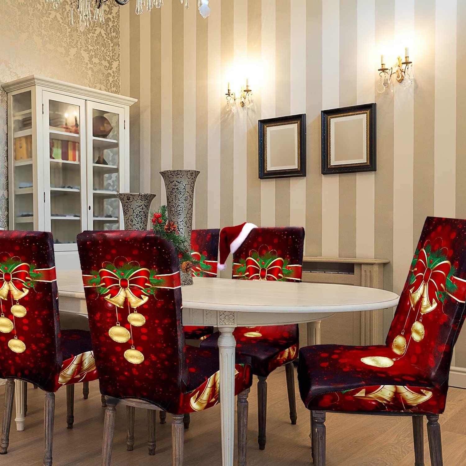 Funda Protectora de Silla de Navidad Boao 4 Piezas Estirable