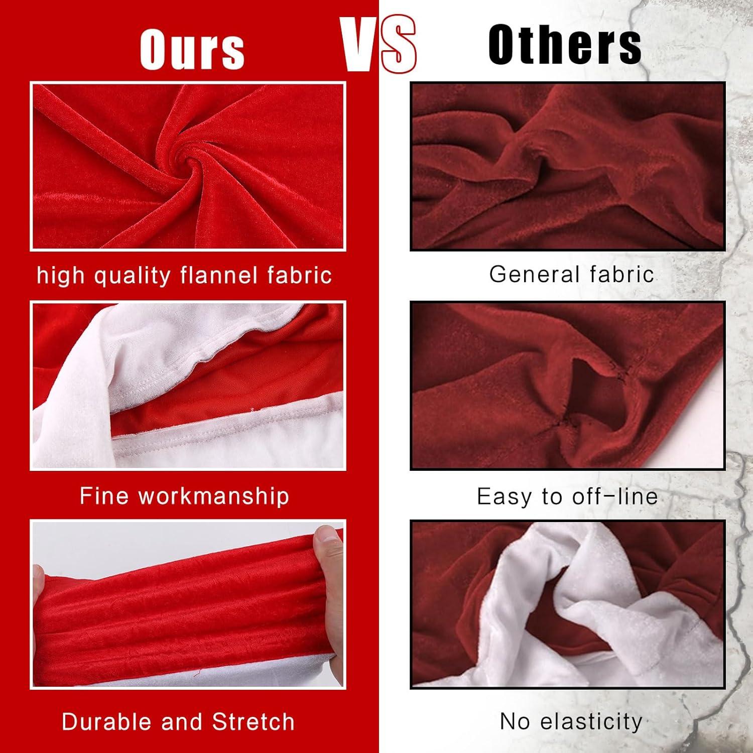 Set de 4 Fundas de Silla CCINEE Navidad Sombrero Santa Rojo