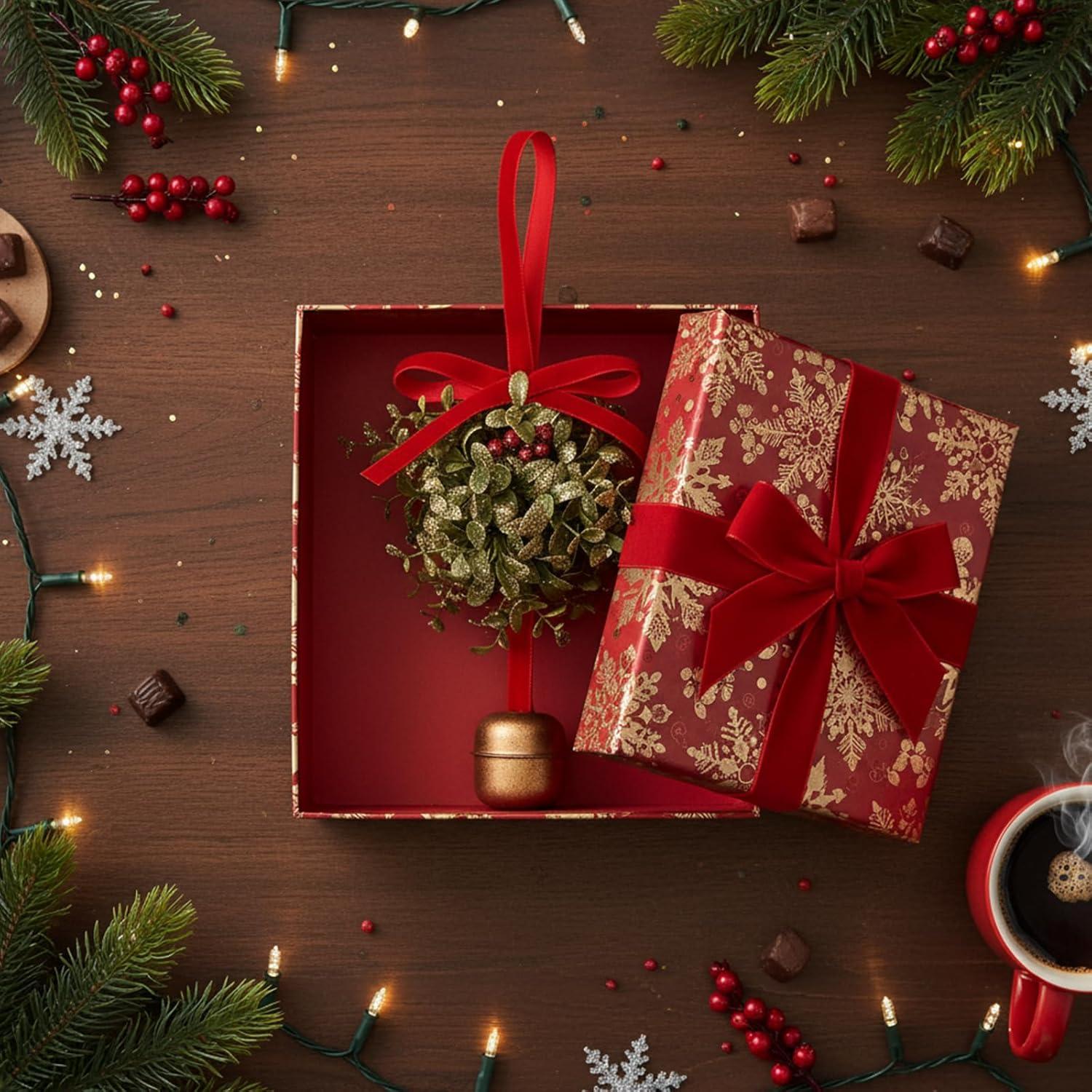 Bola de Muérdago Brillante Navidad Knitgrip 13 cm Rojo