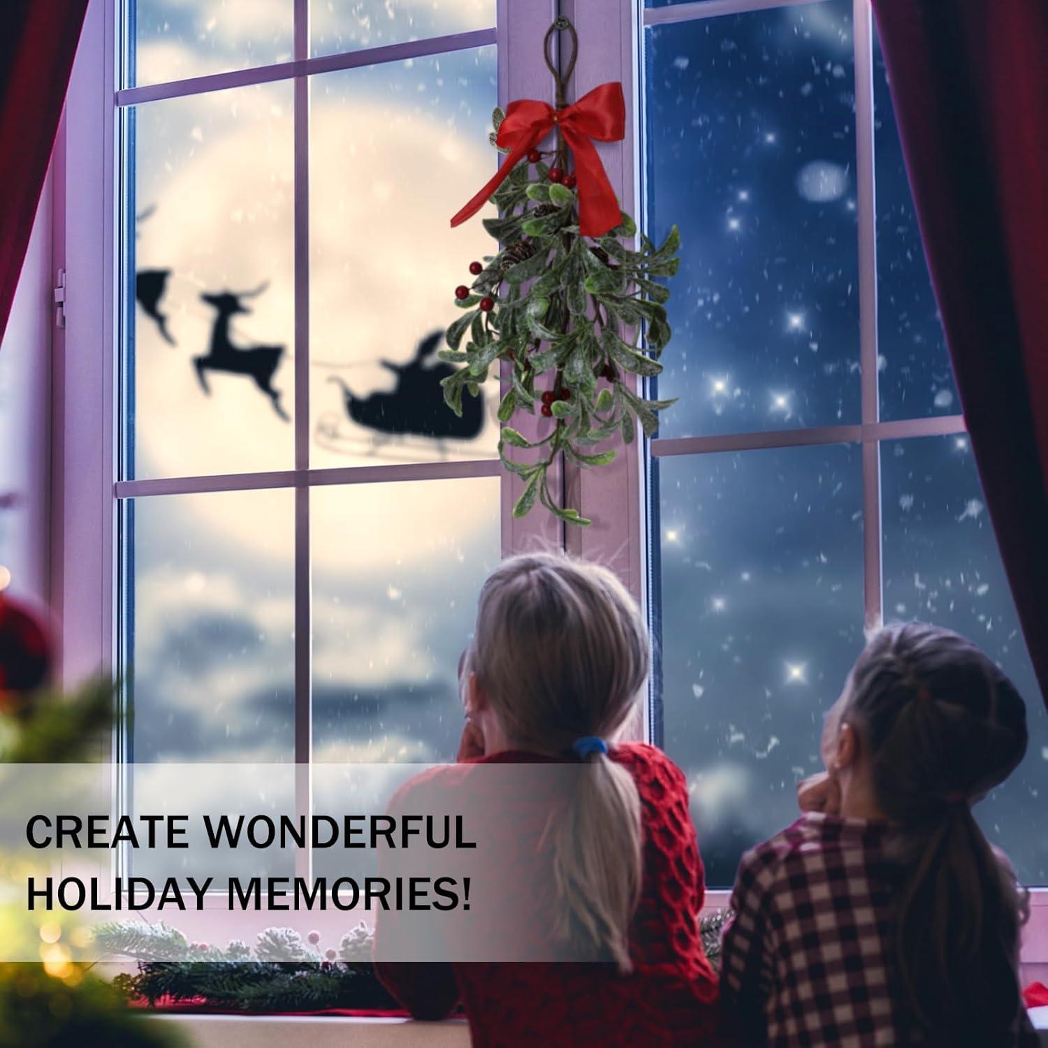 Adorno Navideño Muérdago Artificial Daifunli 30 cm Rojo