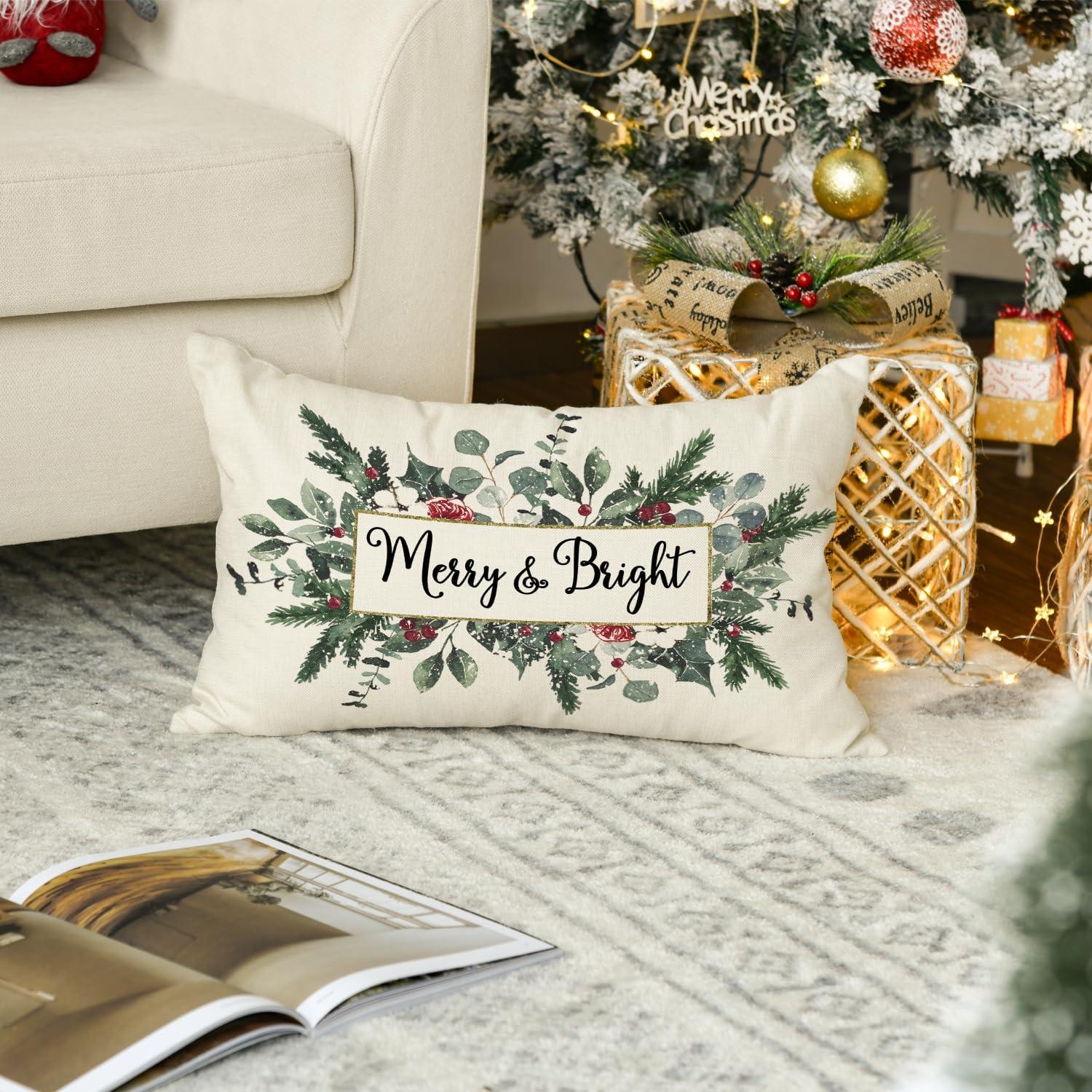 Funda de Almohada Decorativa AVOIN colorlife Navidad 50.8x30.5cm