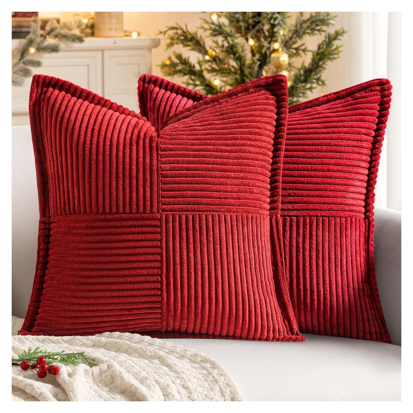 Funda de Cojín Decorativa MIULEE 45x45 cm Juego de 2 Rojo