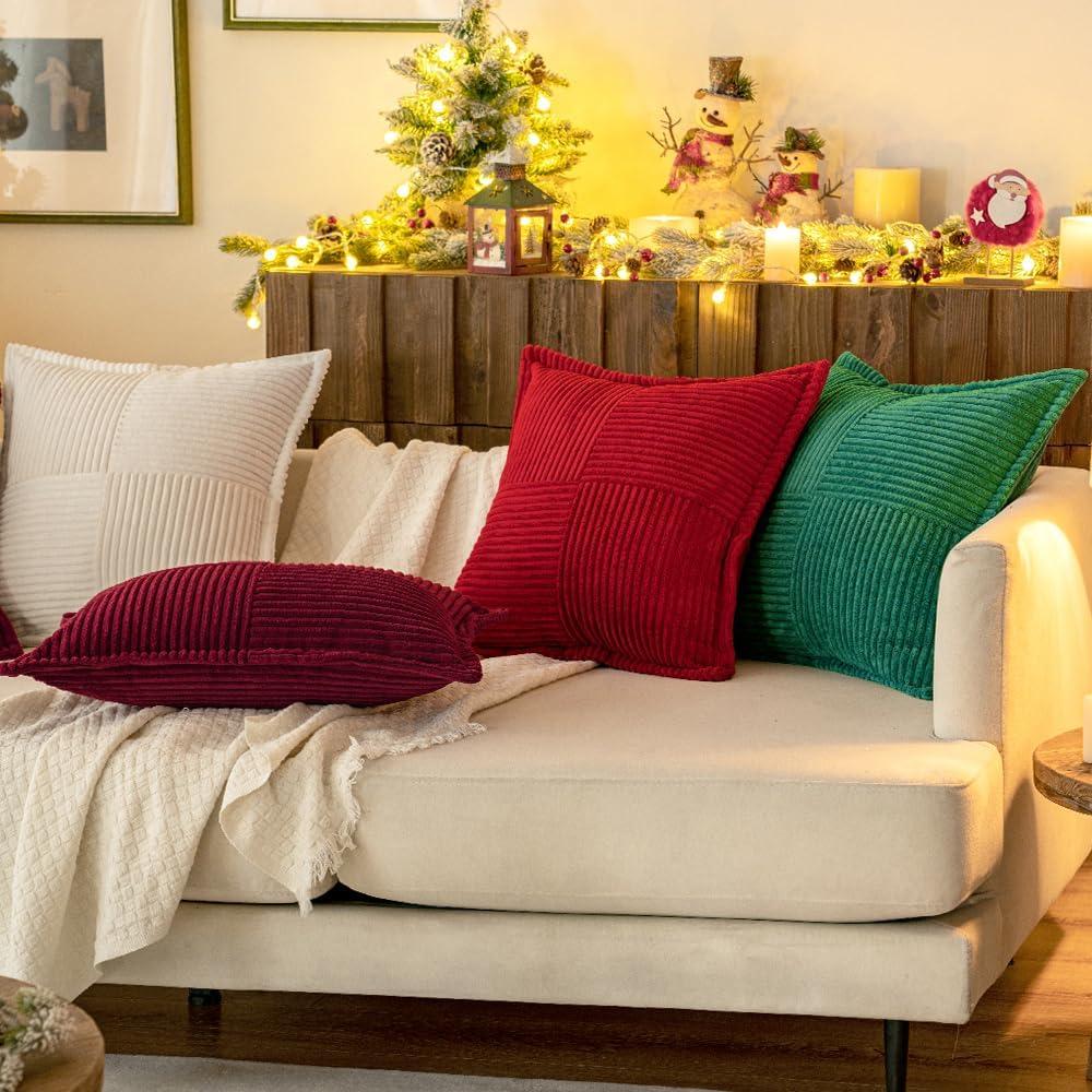 Funda de Cojín Decorativa MIULEE 45x45 cm Juego de 2 Rojo