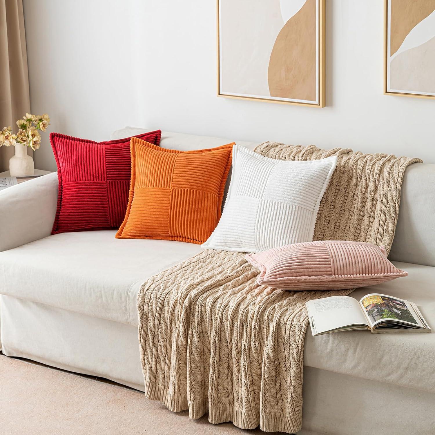 Funda de Cojín Decorativa MIULEE 45x45 cm Juego de 2 Rojo