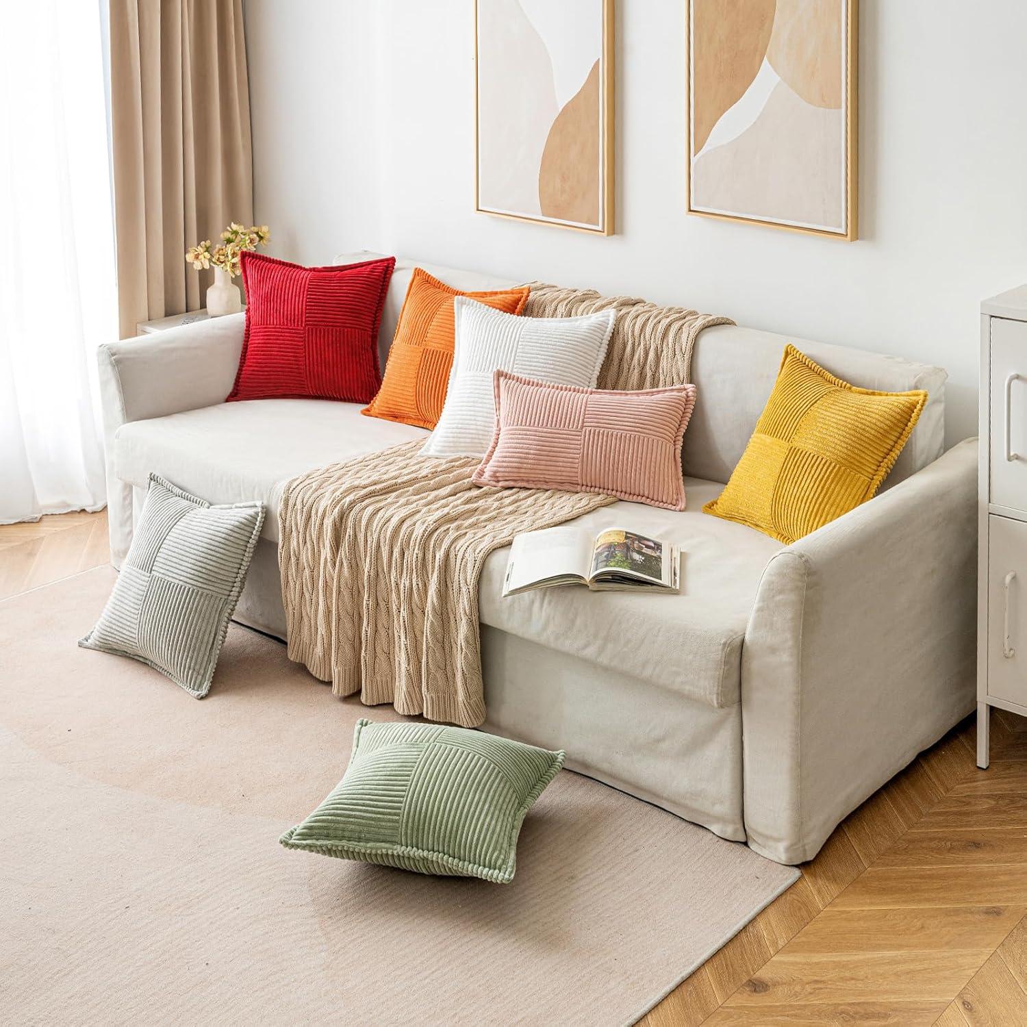 Funda de Cojín Decorativa MIULEE 45x45 cm Juego de 2 Rojo