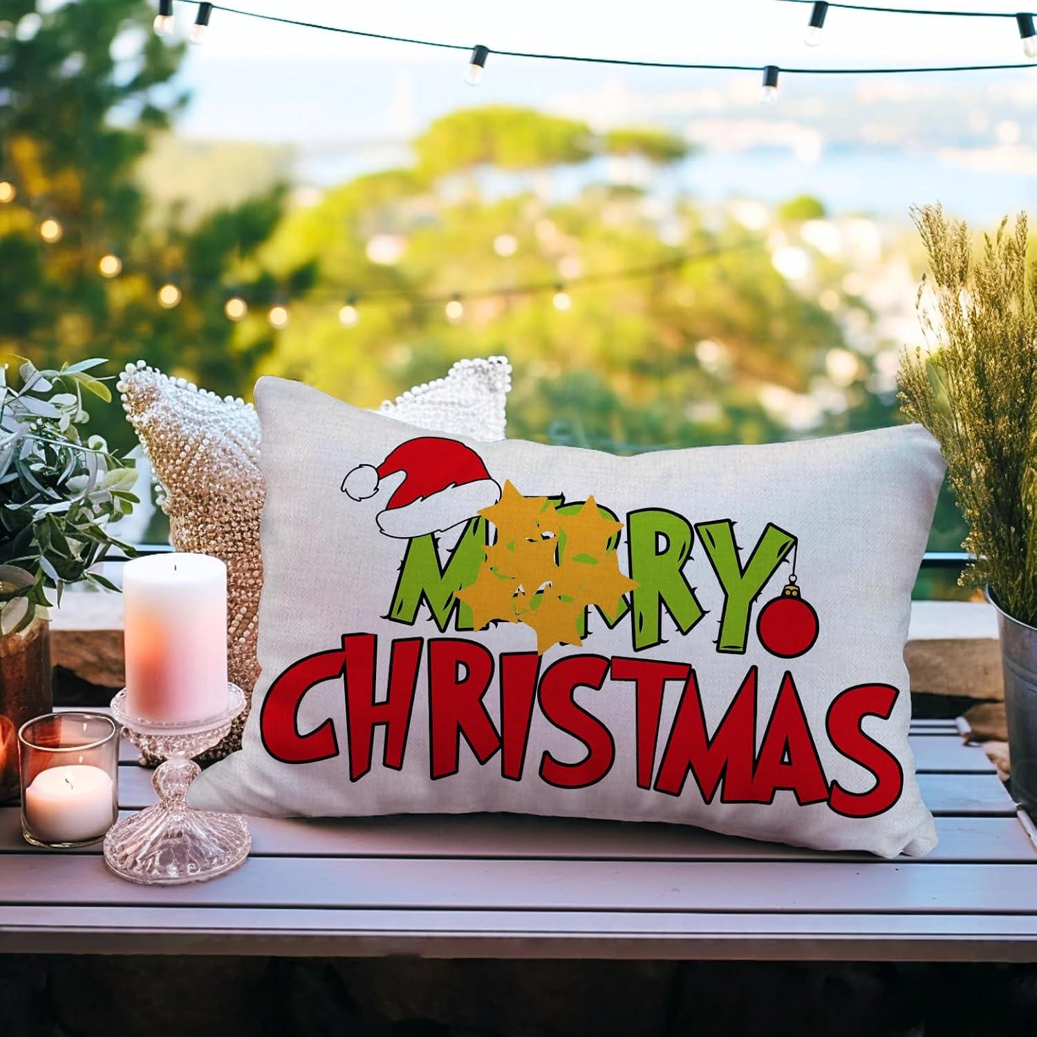 Funda de Almohada Decorativa AOFANGGO 50.8x30.5 cm Navidad