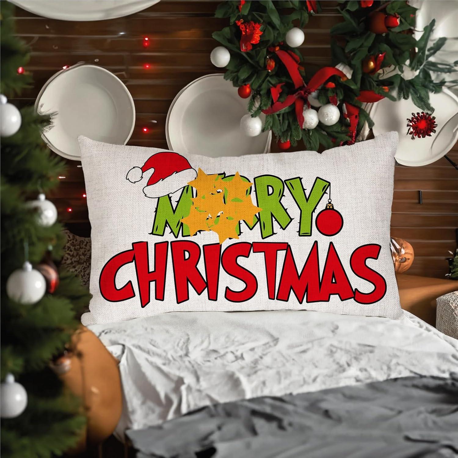 Funda de Almohada Decorativa AOFANGGO 50.8x30.5 cm Navidad