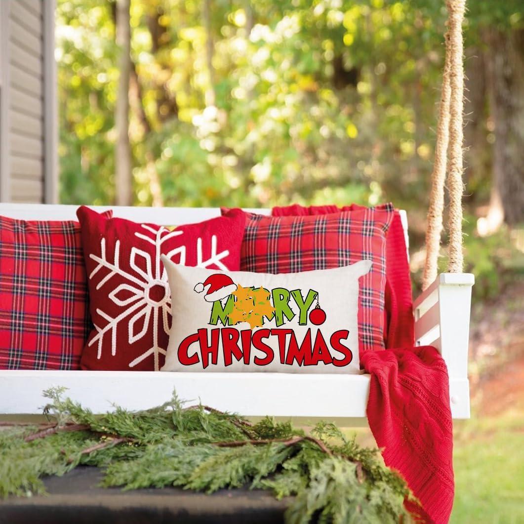 Funda de Almohada Decorativa AOFANGGO 50.8x30.5 cm Navidad