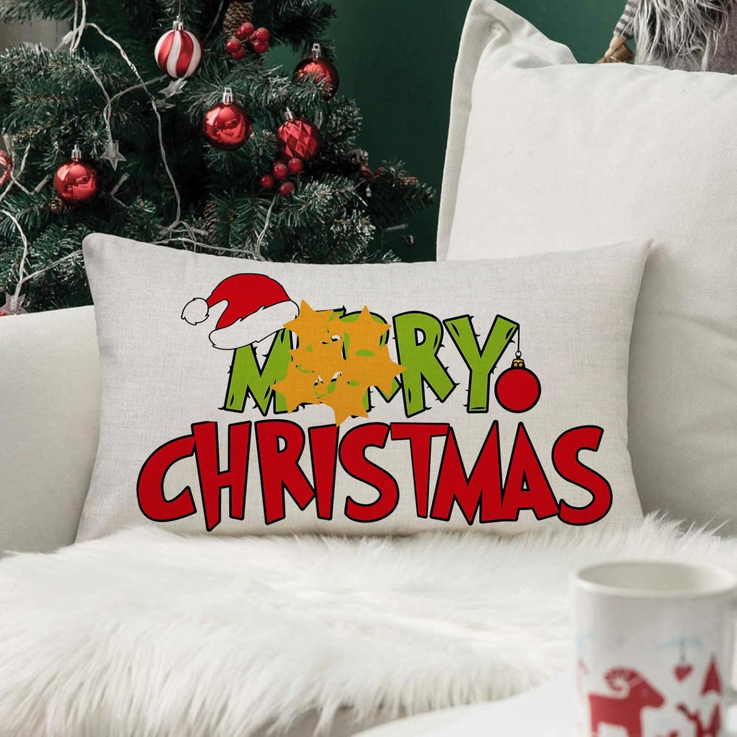 Funda de Almohada Decorativa AOFANGGO 50.8x30.5 cm Navidad