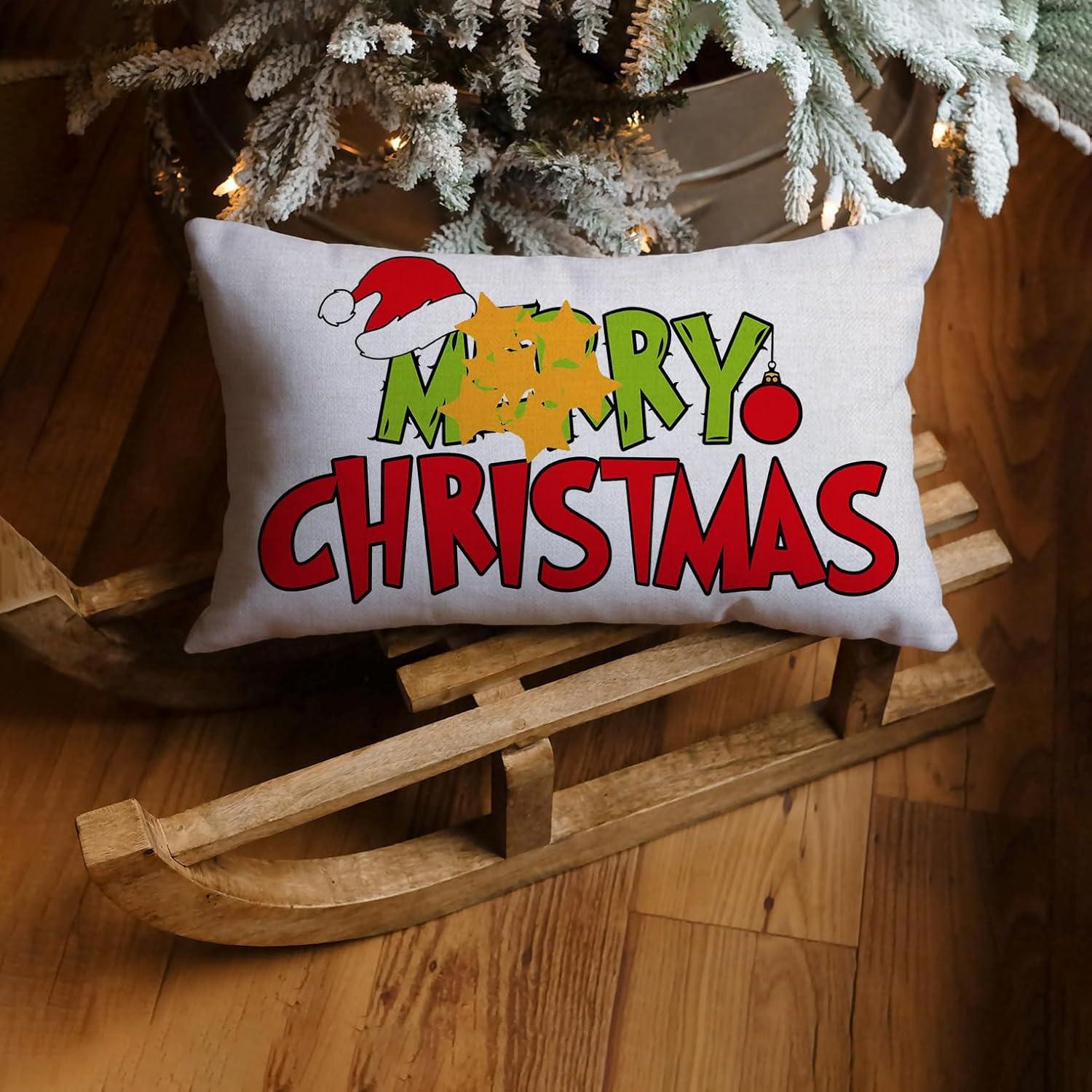 Funda de Almohada Decorativa AOFANGGO 50.8x30.5 cm Navidad