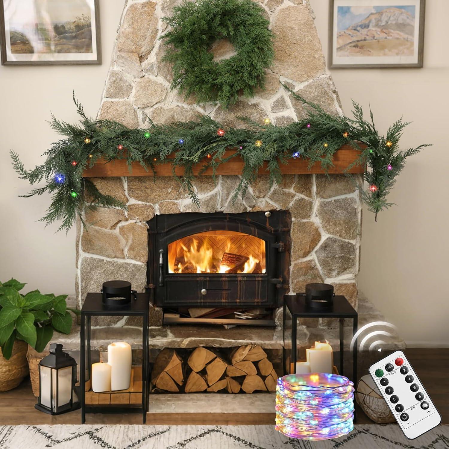 Guirnalda Navideña Preiluminada NUTIKAS 1.83m Cedro Realista