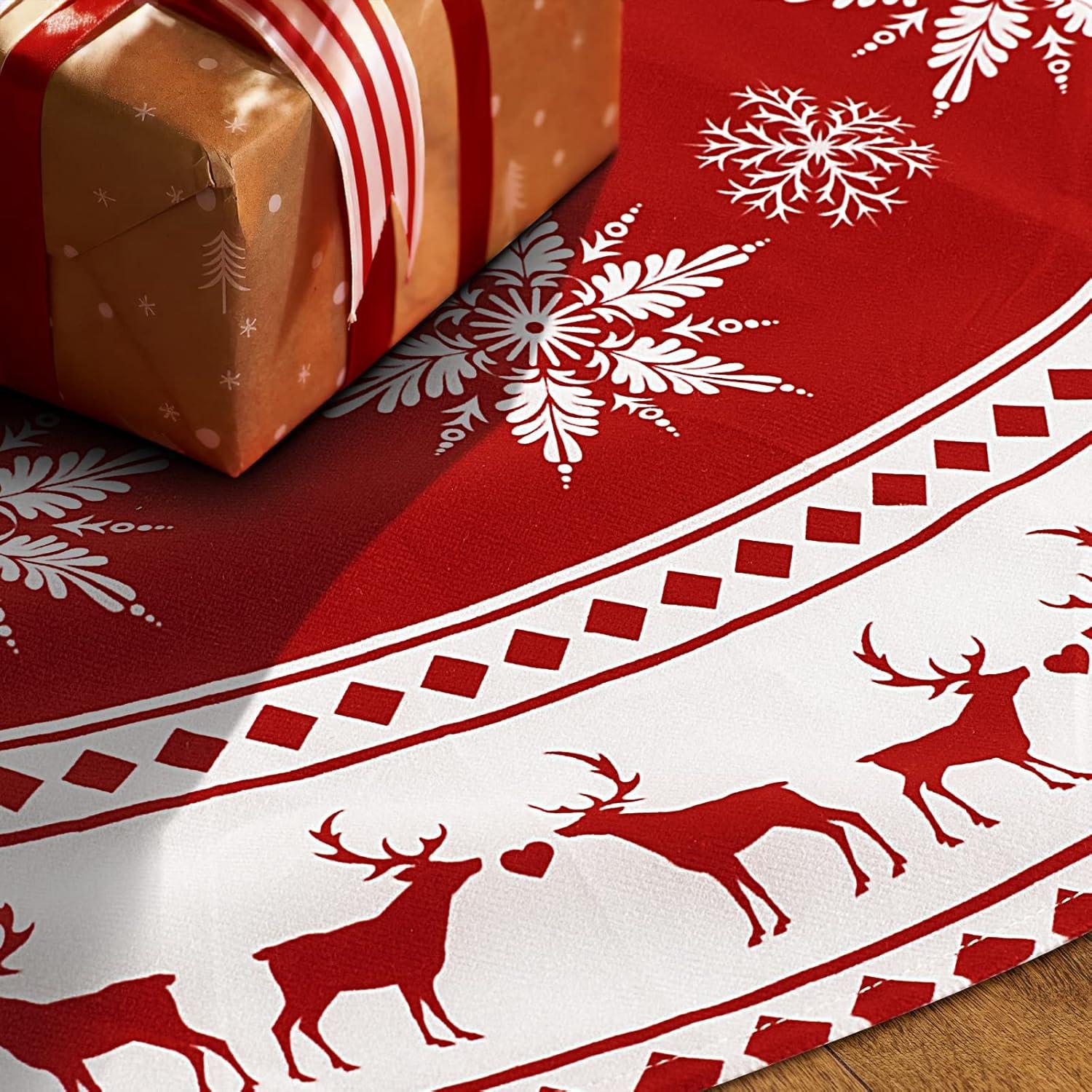 Funda de Árbol de Navidad 121.92 cm Lukisesy Rojo Copos de Nieve