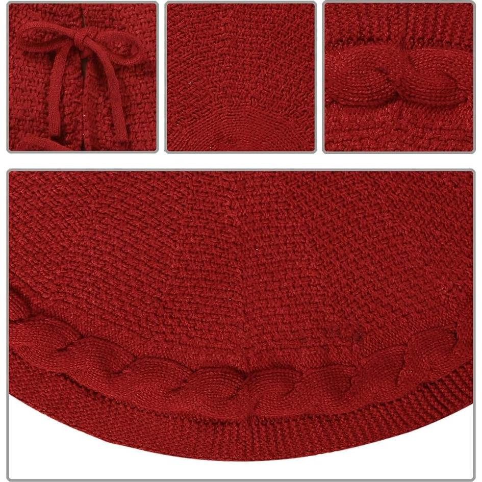 Funda de Árbol de Navidad Sattiyrch 122 cm Burdeos Algodón