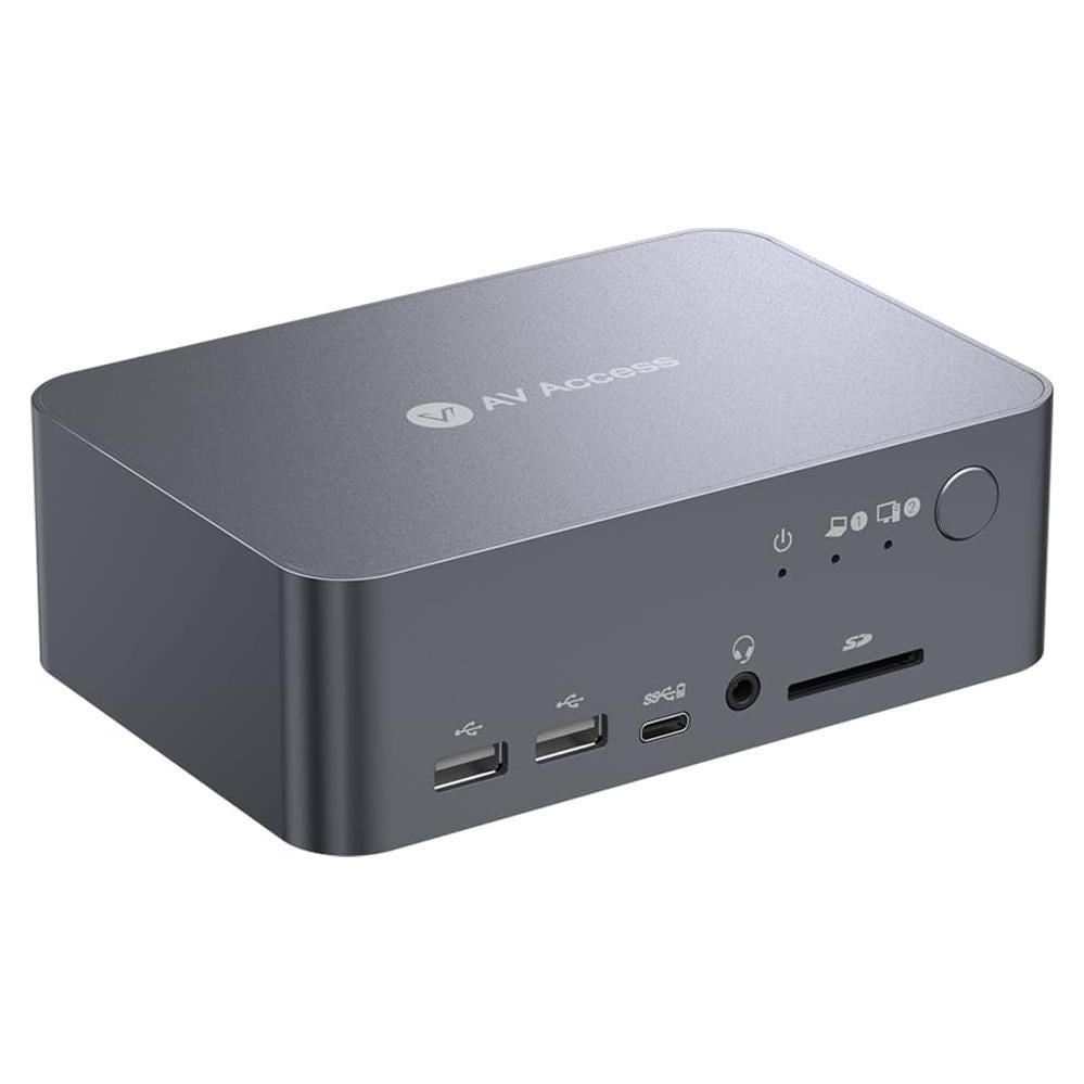 Estación KVM Doble Monitor AV Access para 2 PCs - 4K 60Hz