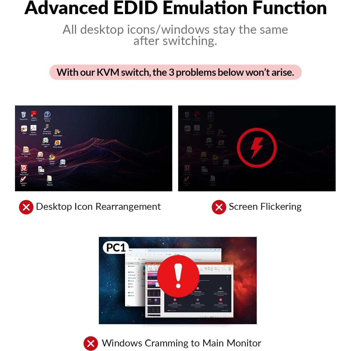 Estación KVM Doble Monitor AV Access para 2 PCs - 4K 60Hz