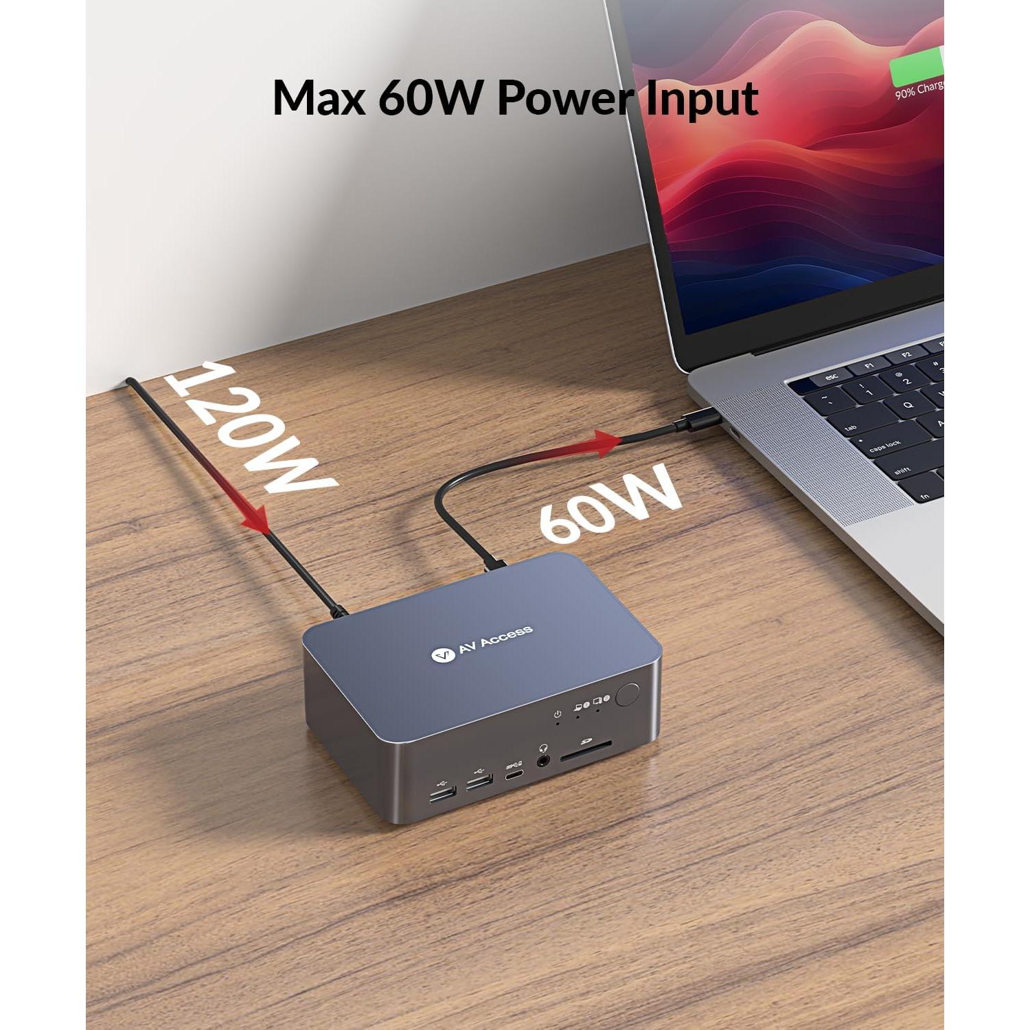 Estación KVM Doble Monitor AV Access para 2 PCs - 4K 60Hz