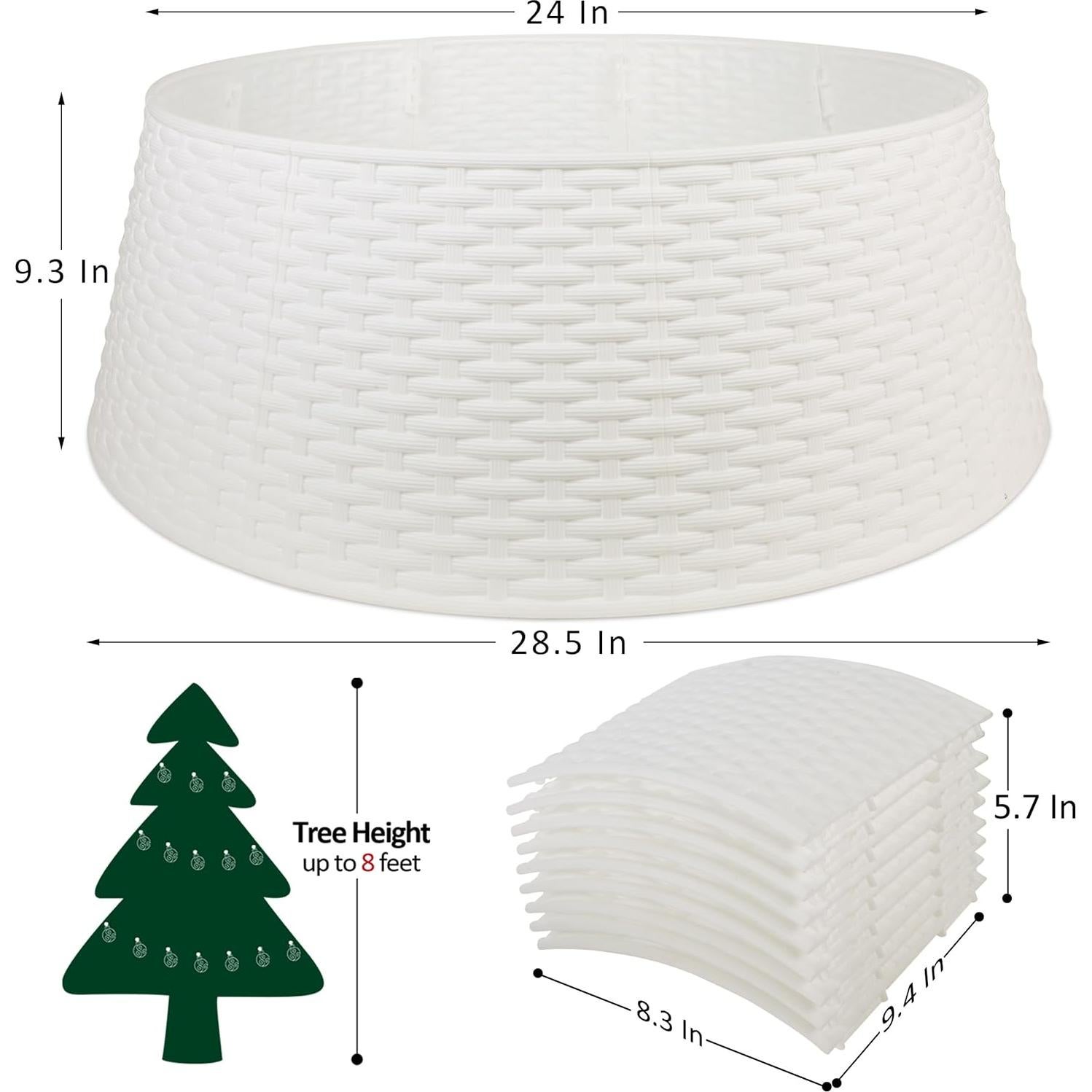 Anillo de Navidad Blissun 72.39 cm Extra Grande Blanco