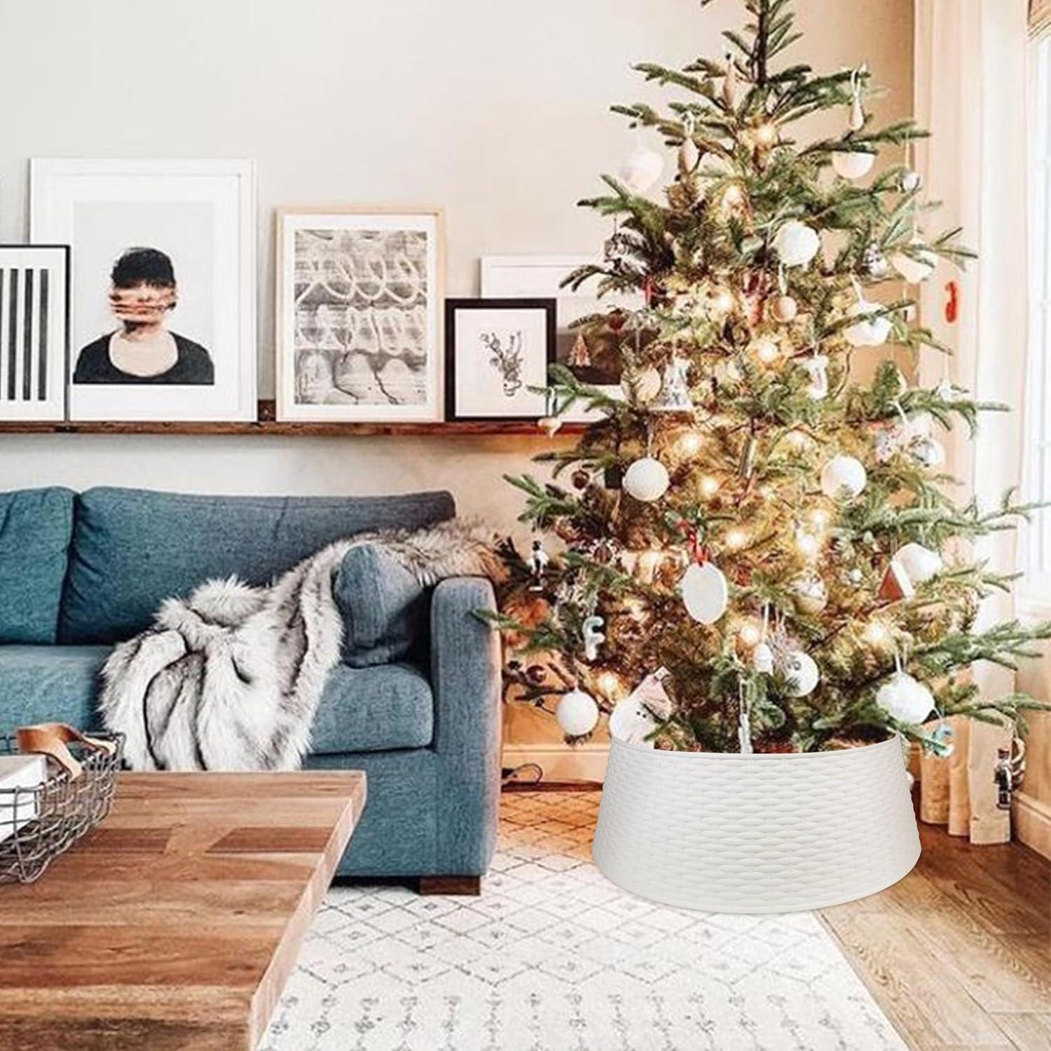 Anillo de Navidad Blissun 72.39 cm Extra Grande Blanco