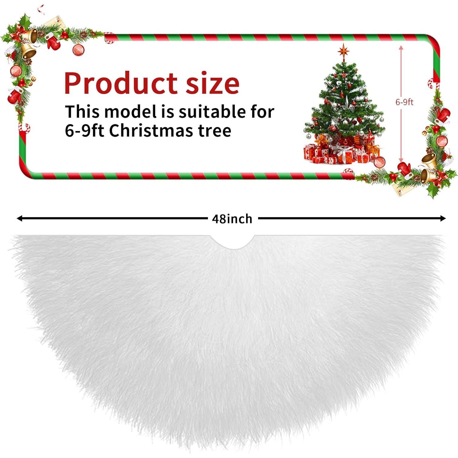 Falda de Árbol de Navidad Tondid 121.92 cm Piel Sintética Blanca