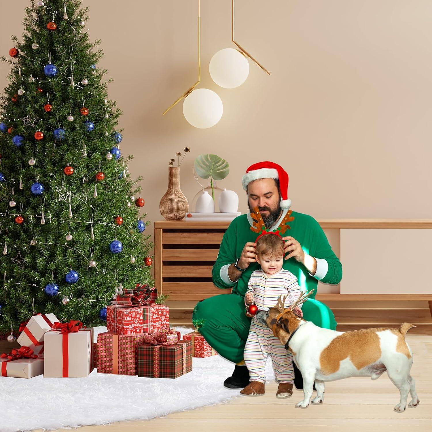 Falda de Árbol de Navidad Tondid 121.92 cm Piel Sintética Blanca