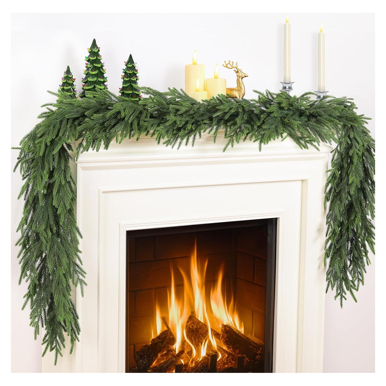 Guirnalda Artificial de Pino Norfolk 2 Pcs 183 cm TOWPONICS