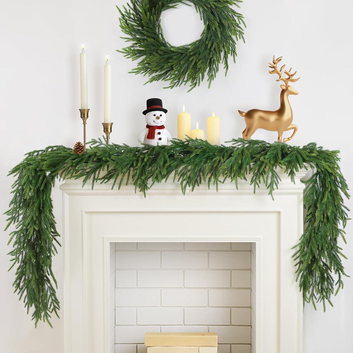 Guirnalda Artificial de Pino Norfolk 2 Pcs 183 cm TOWPONICS