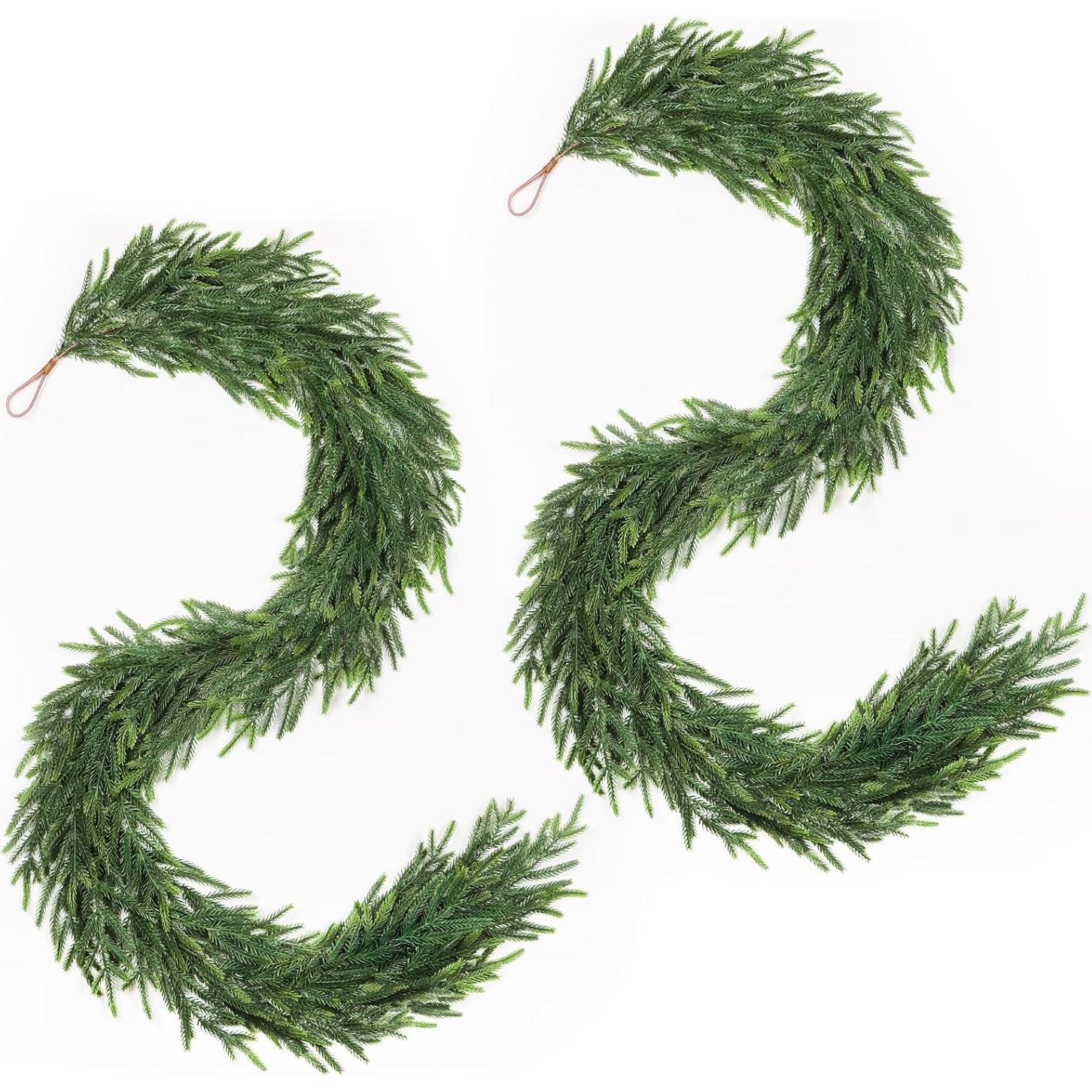 Guirnalda Artificial de Pino Norfolk 2 Pcs 183 cm TOWPONICS