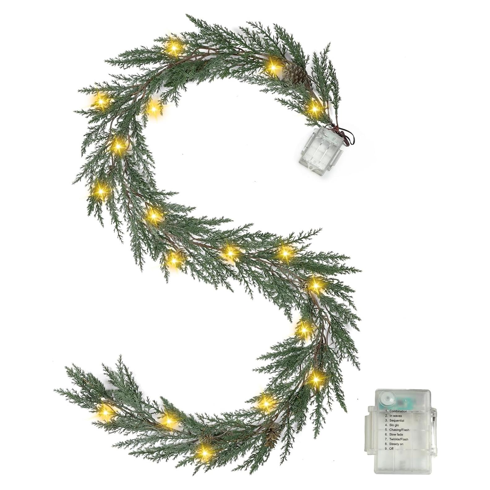 Guirnalda de Navidad LZNPA 1.83 m con 30 luces cálidas