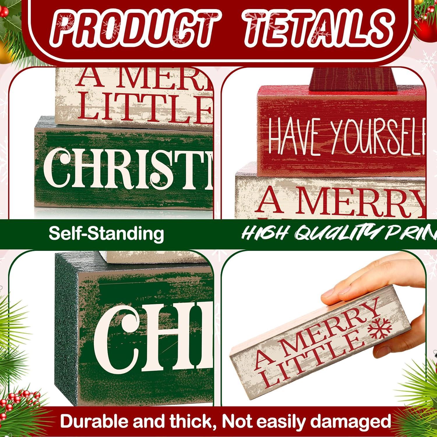 Decoración Navideña Moucuny 4 Piezas Árbol de Madera Multicolor