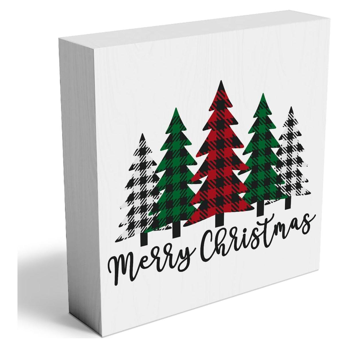 Cartel de Madera Feliz Navidad Woght 12.7x12.7 cm