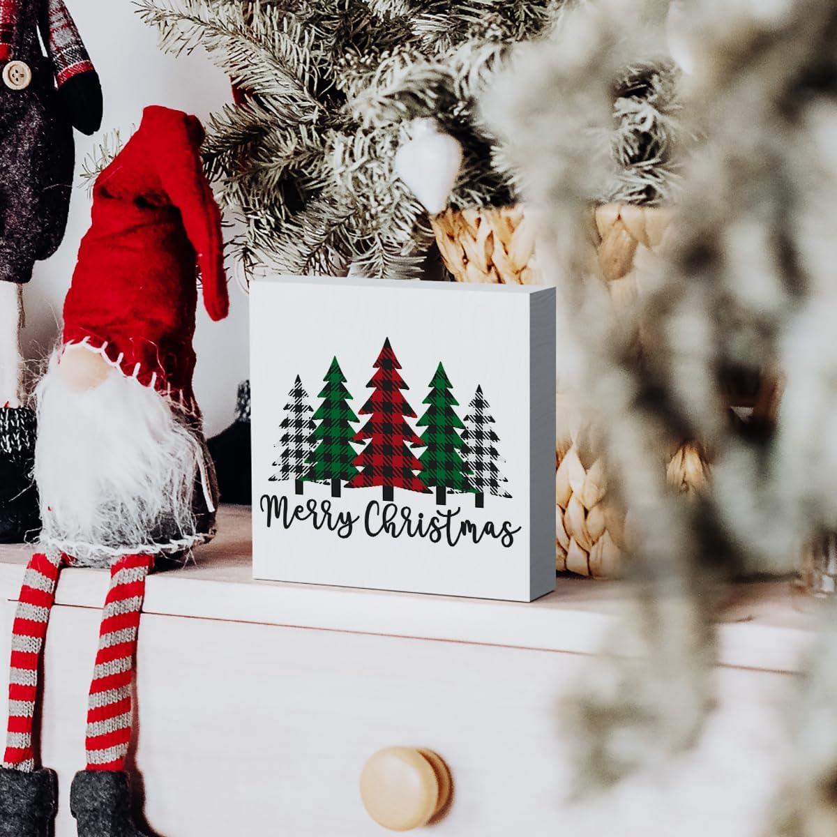 Cartel de Madera Feliz Navidad Woght 12.7x12.7 cm