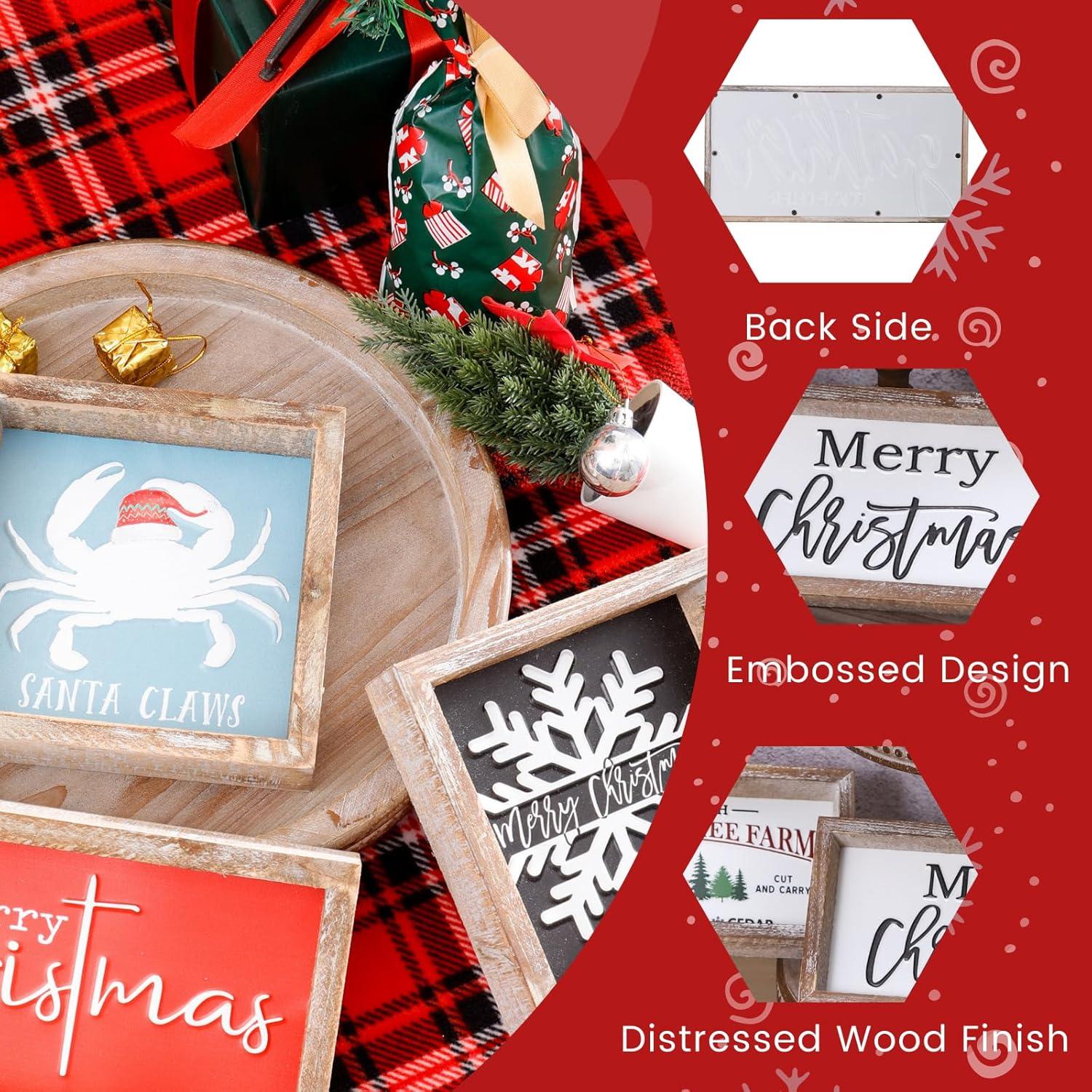 Cartel de Navidad de Madera FESTWIND 15x15 cm Multicolor