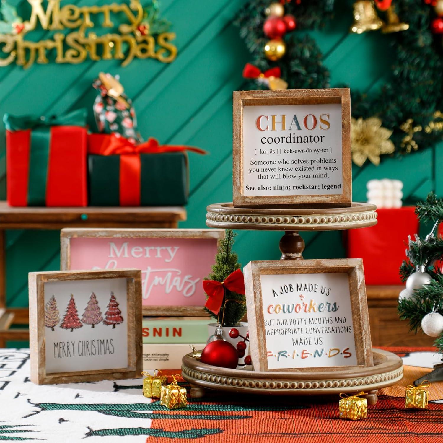 Cartel de Navidad de Madera FESTWIND 15x15 cm Multicolor