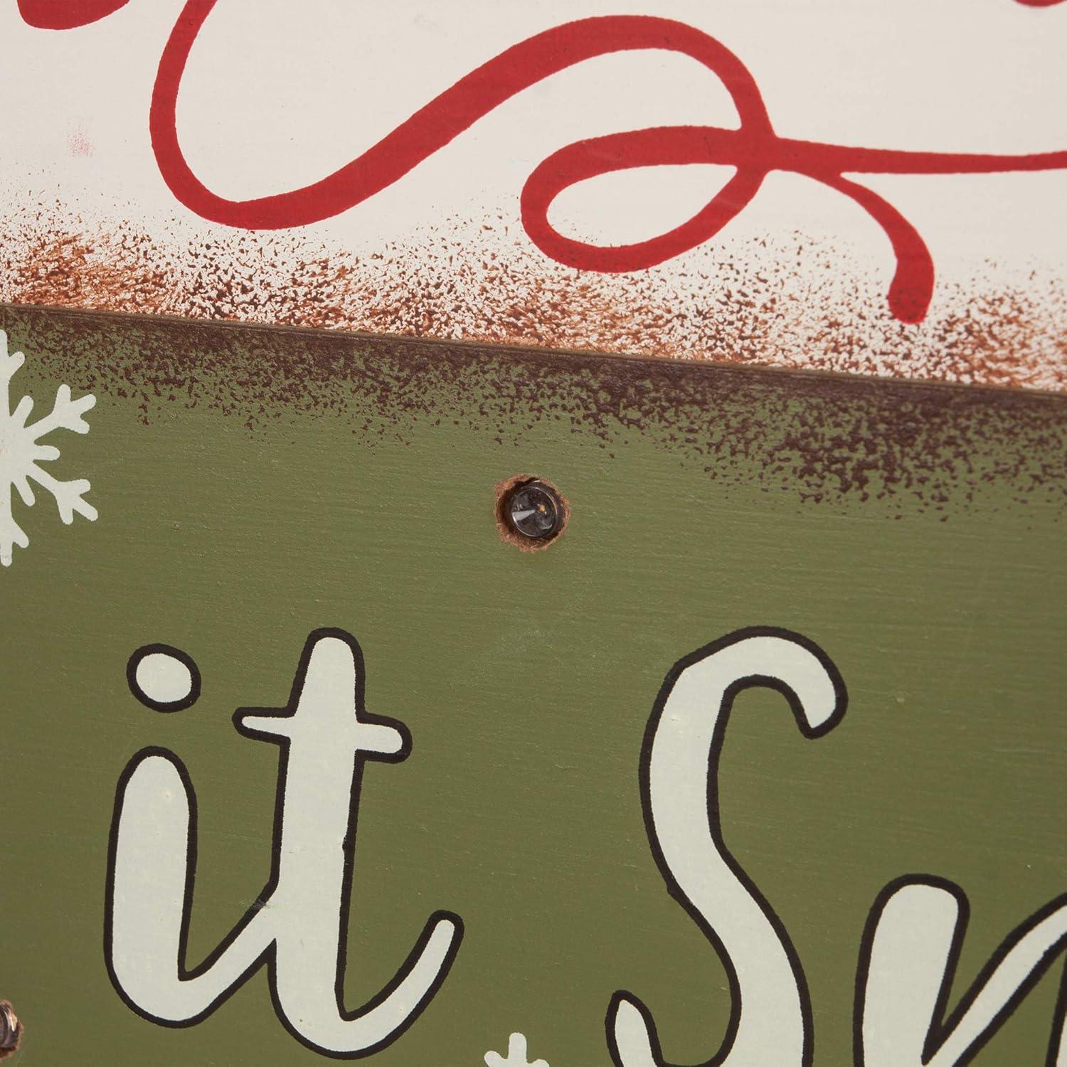 Señal Decorativa de Madera Glitzhome Navidad 30x4x27cm