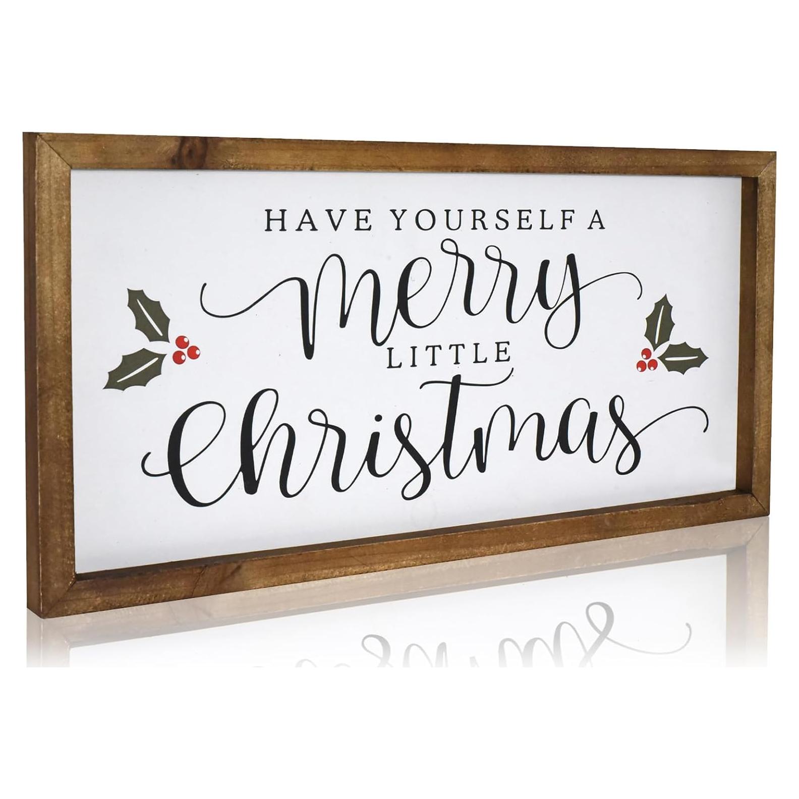 Letrero de Pared Navidad EMAX HOME 40.64x20.32cm Madera